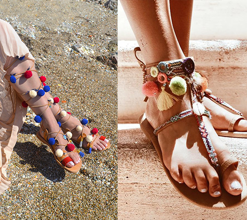 Mystic and modern Bohemian-style gladitor sandals