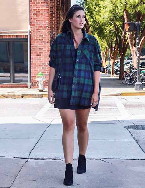 Wear your flannel shirt with a leather skirt