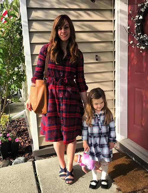 Style your flannel dress with heels