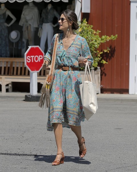 Alessandra Ambrosio went for some boho flair with this loose floral dress by Spell & The Gypsy Collective while out shopping.