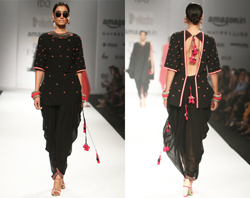 Black backless tunic trendy salwar kameez design