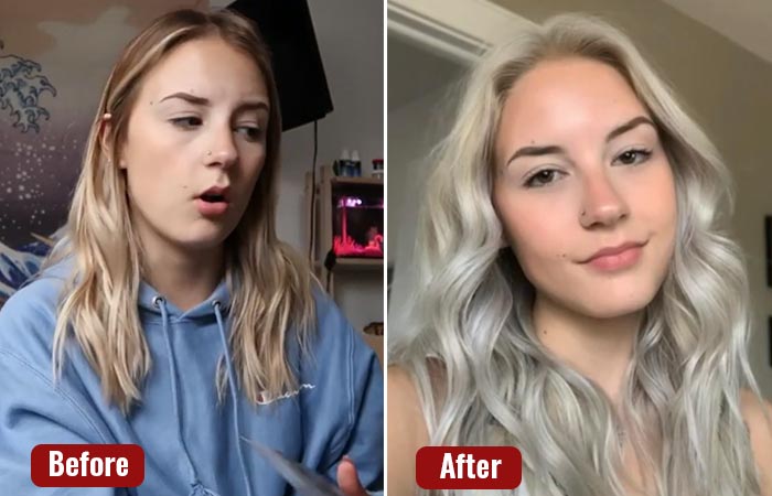 Bleached hair before and after results