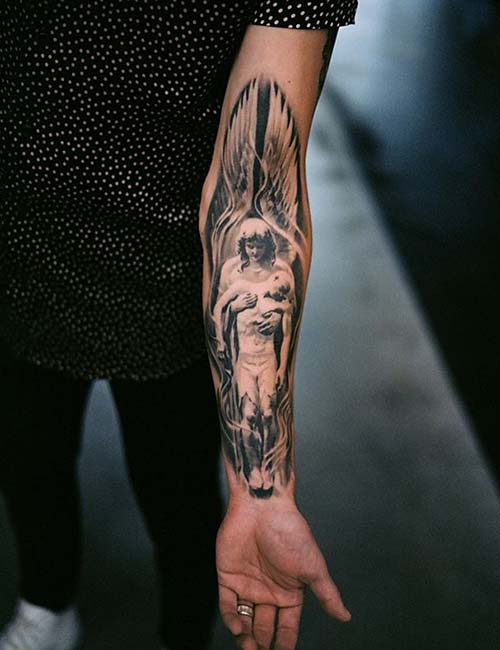 Guardian angel tattoo design on the arm
