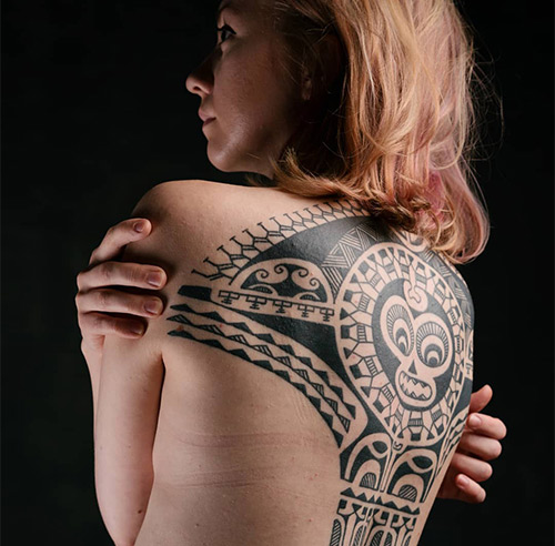 Authentic Polynesian tribal art tattoo to flaunt on your back