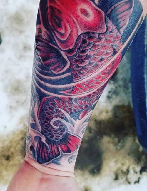 Red koi fish tattoo design
